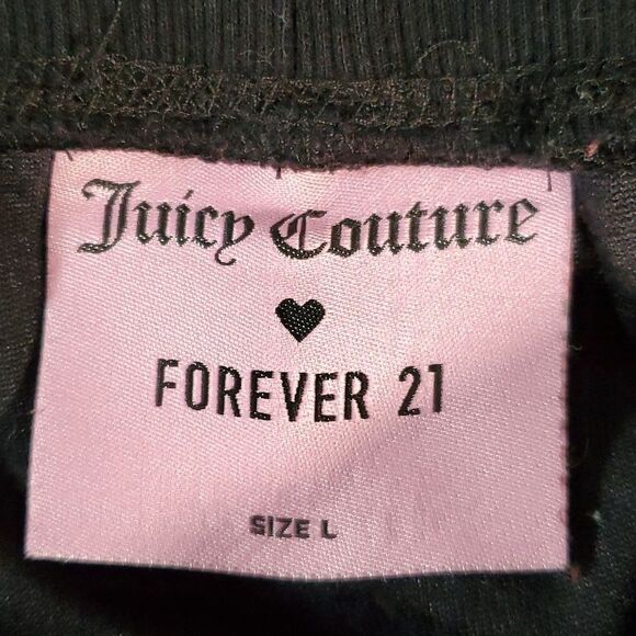 Like New Black Rhinestone Juicy Couture Velour Velvet Y2K Inspired Joggers Pants - Picture 9 of 13